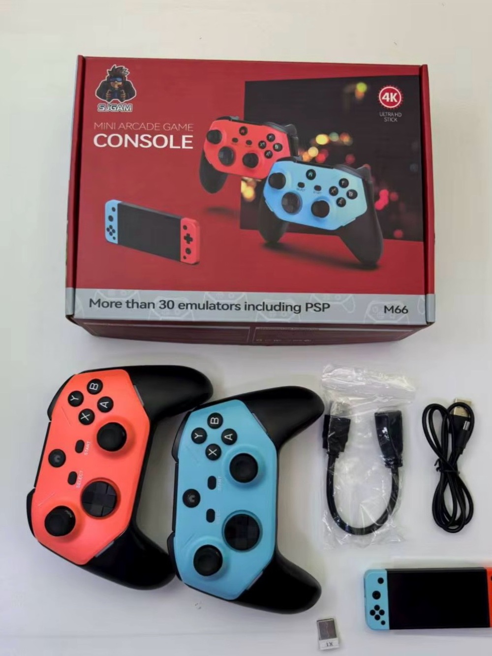 New  Sjgam mini arcade game console 4K ultra HD stick 30 emulators included